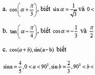 Tính Sin A Pi 6 Biết Sina =- 5 13